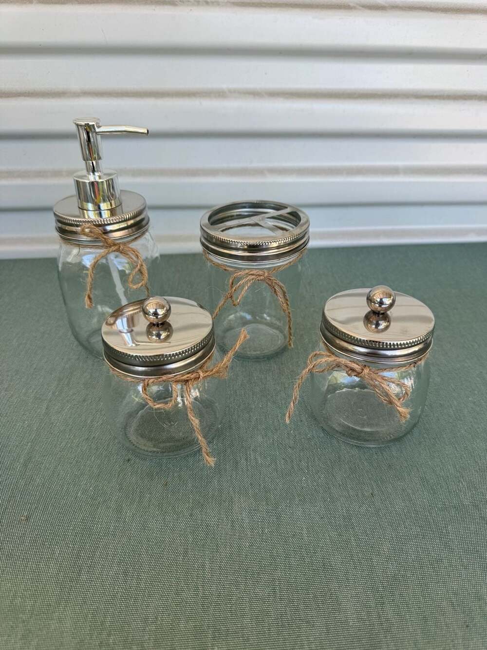 Mason Jar Bathroom Accessory Set 4-Piece